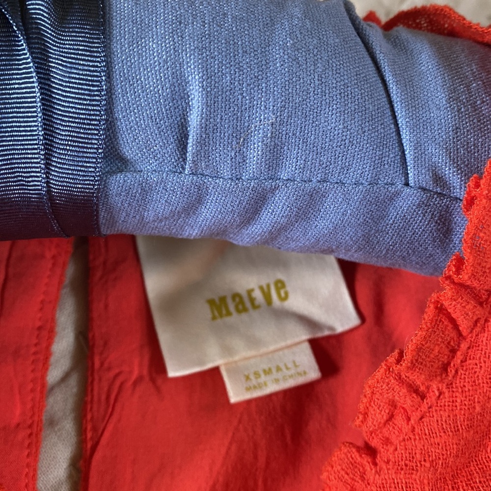 Anthropologie Red Ruffle Tank Top - Picture 4 of 9